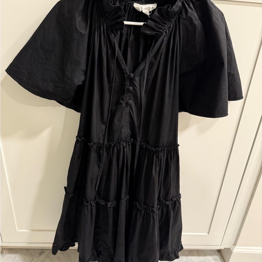 Pomander Place Black Ruffle Dress